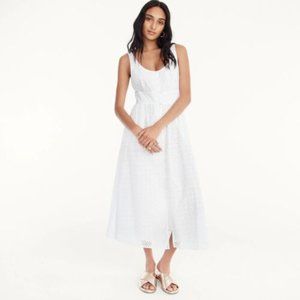 J. Crew White Eyelet Midi Dress